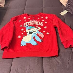Disney Red Merry Stitchmas Kids Sweatshirt